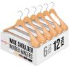 image:imageHOUSE DAY Wood Suit Hangers for Men 24 Pack Smooth Wide Shoulder Wooden Hangers with Non Slip Pant Holder Wide Hangers for Suits Coats Jackets Heavy Wide Clothes Hanger BlackNatural