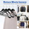 image:imageHOUSE DAY Wood Suit Hangers for Men 24 Pack Smooth Wide Shoulder Wooden Hangers with Non Slip Pant Holder Wide Hangers for Suits Coats Jackets Heavy Wide Clothes Hanger BlackBlack