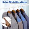 image:imageHOUSE DAY Wood Suit Hangers for Men 24 Pack Smooth Wide Shoulder Wooden Hangers with Non Slip Pant Holder Wide Hangers for Suits Coats Jackets Heavy Wide Clothes Hanger BlackWalnut