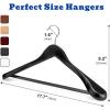 image:imageHOUSE DAY Wood Suit Hangers for Men 24 Pack Smooth Wide Shoulder Wooden Hangers with Non Slip Pant Holder Wide Hangers for Suits Coats Jackets Heavy Wide Clothes Hanger BlackBlack