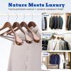 image:imageHOUSE DAY Wood Suit Hangers for Men 24 Pack Smooth Wide Shoulder Wooden Hangers with Non Slip Pant Holder Wide Hangers for Suits Coats Jackets Heavy Wide Clothes Hanger BlackWalnut