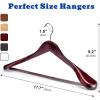 image:imageHOUSE DAY Wood Suit Hangers for Men 24 Pack Smooth Wide Shoulder Wooden Hangers with Non Slip Pant Holder Wide Hangers for Suits Coats Jackets Heavy Wide Clothes Hanger BlackCherry Wood