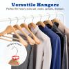 image:imageHOUSE DAY Wood Suit Hangers for Men 24 Pack Smooth Wide Shoulder Wooden Hangers with Non Slip Pant Holder Wide Hangers for Suits Coats Jackets Heavy Wide Clothes Hanger BlackNatural