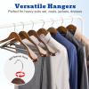 image:imageHOUSE DAY Wood Suit Hangers for Men 24 Pack Smooth Wide Shoulder Wooden Hangers with Non Slip Pant Holder Wide Hangers for Suits Coats Jackets Heavy Wide Clothes Hanger BlackWalnut