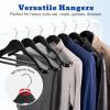 image:imageHOUSE DAY Wood Suit Hangers for Men 24 Pack Smooth Wide Shoulder Wooden Hangers with Non Slip Pant Holder Wide Hangers for Suits Coats Jackets Heavy Wide Clothes Hanger BlackBlack