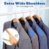 image:imageHOUSE DAY Wood Suit Hangers for Men 24 Pack Smooth Wide Shoulder Wooden Hangers with Non Slip Pant Holder Wide Hangers for Suits Coats Jackets Heavy Wide Clothes Hanger BlackNatural