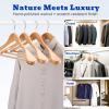 image:imageHOUSE DAY Wood Suit Hangers for Men 24 Pack Smooth Wide Shoulder Wooden Hangers with Non Slip Pant Holder Wide Hangers for Suits Coats Jackets Heavy Wide Clothes Hanger BlackNatural
