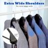 image:imageHOUSE DAY Wood Suit Hangers for Men 24 Pack Smooth Wide Shoulder Wooden Hangers with Non Slip Pant Holder Wide Hangers for Suits Coats Jackets Heavy Wide Clothes Hanger BlackBlack