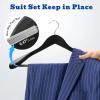 image:imageHOUSE DAY Wood Suit Hangers for Men 24 Pack Smooth Wide Shoulder Wooden Hangers with Non Slip Pant Holder Wide Hangers for Suits Coats Jackets Heavy Wide Clothes Hanger BlackBlack