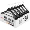 image:imageHOUSE DAY Wood Suit Hangers for Men 24 Pack Smooth Wide Shoulder Wooden Hangers with Non Slip Pant Holder Wide Hangers for Suits Coats Jackets Heavy Wide Clothes Hanger BlackBlack