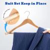 image:imageHOUSE DAY Wood Suit Hangers for Men 24 Pack Smooth Wide Shoulder Wooden Hangers with Non Slip Pant Holder Wide Hangers for Suits Coats Jackets Heavy Wide Clothes Hanger BlackNatural