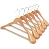 image:imageHOUSE DAY Wood Suit Hangers for Men 24 Pack Smooth Wide Shoulder Wooden Hangers with Non Slip Pant Holder Wide Hangers for Suits Coats Jackets Heavy Wide Clothes Hanger BlackNatural