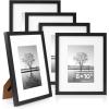 image:imageDistressed White 8x10 Picture Frame Picture Frames 8x10 Wooden Picture Frames with Real Glass Rustic 8 x 10 Photo Frame for Wall or Tabletop Display Picture 5x7 with Mat or 8x 10 Without Mat 1 PackRustic Black