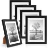 image:imageDistressed White 8x10 Picture Frame Picture Frames 8x10 Wooden Picture Frames with Real Glass Rustic 8 x 10 Photo Frame for Wall or Tabletop Display Picture 5x7 with Mat or 8x 10 Without Mat 1 PackRustic Black