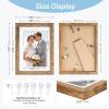 image:imageDistressed White 8x10 Picture Frame Picture Frames 8x10 Wooden Picture Frames with Real Glass Rustic 8 x 10 Photo Frame for Wall or Tabletop Display Picture 5x7 with Mat or 8x 10 Without Mat 1 PackRustic Brown