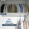 image:imageHOUSE DAY 10 Pack Closet Organizers and Storage with 5 Holes for Cascading Multipurpose Space Saving Hanger Organizer Closer Organizer for Closet Organization Dorm Room Essentials  Dark BlackMisty Blue