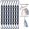 image:imageHOUSE DAY 10 Pack Closet Organizers and Storage with 5 Holes for Cascading Multipurpose Space Saving Hanger Organizer Closer Organizer for Closet Organization Dorm Room Essentials  Dark BlackMisty Blue