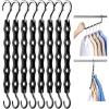 image:imageHOUSE DAY 10 Pack Closet Organizers and Storage with 5 Holes for Cascading Multipurpose Space Saving Hanger Organizer Closer Organizer for Closet Organization Dorm Room Essentials  Dark BlackDark Black