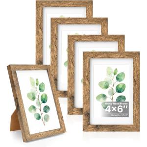 image:imageDistressed White 8x10 Picture Frame Picture Frames 8x10 Wooden Picture Frames with Real Glass Rustic 8 x 10 Photo Frame for Wall or Tabletop Display Picture 5x7 with Mat or 8x 10 Without Mat 1 PackRustic Brown