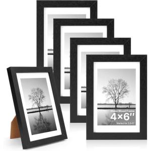 image:imageDistressed White 8x10 Picture Frame Picture Frames 8x10 Wooden Picture Frames with Real Glass Rustic 8 x 10 Photo Frame for Wall or Tabletop Display Picture 5x7 with Mat or 8x 10 Without Mat 1 PackRustic Black