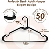 image:imageHOUSE DAY Black Plastic Hangers 100 Pack  Made in USA  Slim Space Saving Clothes Hanger with Shoulder Grooves for Dresses Shirts Pants Durable and Strong  Perfect Closet Organizers and StorageBlack