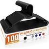 image:imageHOUSE DAY Black Plastic Hangers 100 Pack  Made in USA  Slim Space Saving Clothes Hanger with Shoulder Grooves for Dresses Shirts Pants Durable and Strong  Perfect Closet Organizers and StorageBlack