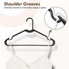 image:imageHOUSE DAY Black Plastic Hangers 100 Pack  Made in USA  Slim Space Saving Clothes Hanger with Shoulder Grooves for Dresses Shirts Pants Durable and Strong  Perfect Closet Organizers and StorageBlack