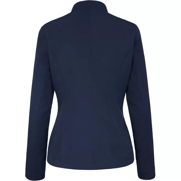 GRAPENT Womens Business Casual Buttons Pockets Open Front Blazer Suit CardiganNavy Blue