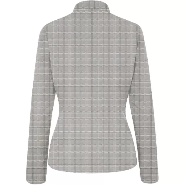 GRAPENT Womens Business Casual Buttons Pockets Open Front Blazer Suit CardiganPlaid