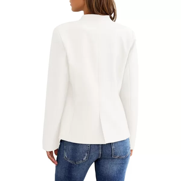 GRAPENT Womens Business Casual Pockets Work Office Blazer Back Slit Jacket SuitBrilliant White