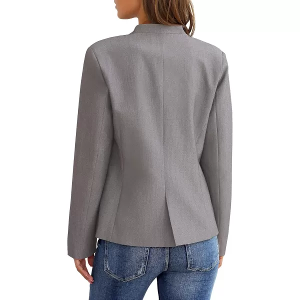 GRAPENT Womens Business Casual Pockets Work Office Blazer Back Slit Jacket SuitGrey