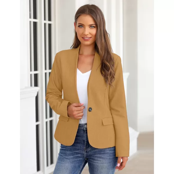 GRAPENT Womens Business Casual Pockets Work Office Blazer Back Slit Jacket SuitTaffy