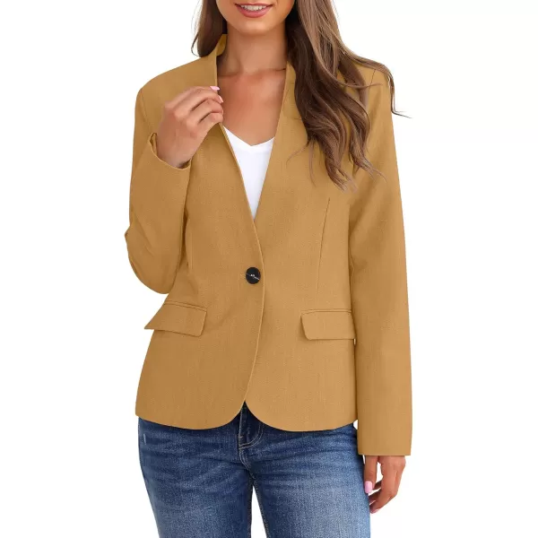 GRAPENT Womens Business Casual Pockets Work Office Blazer Back Slit Jacket SuitTaffy