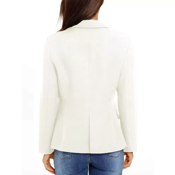 GRAPENT Womens Business Casual Pockets Work Office Blazer Back Slit Jacket SuitZ Beige