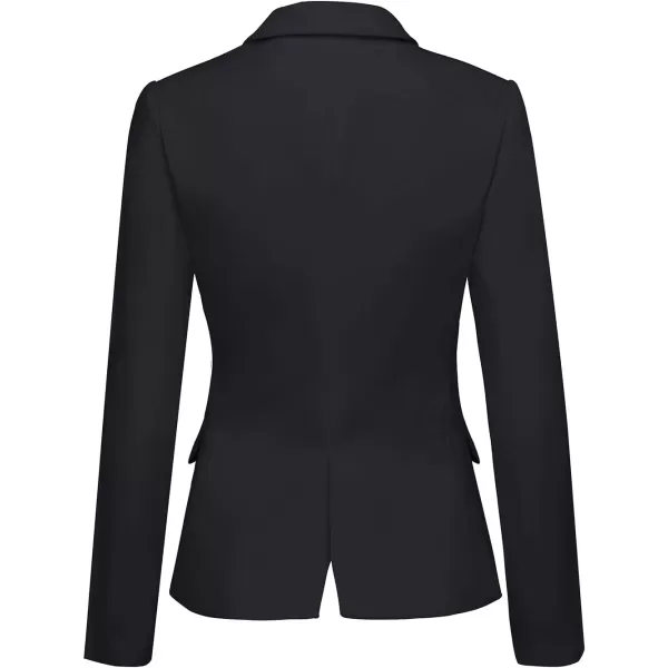 GRAPENT Womens Business Casual Pockets Work Office Blazer Back Slit Jacket SuitZ Black