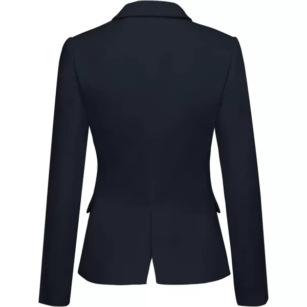 GRAPENT Womens Business Casual Pockets Work Office Blazer Back Slit Jacket SuitZ Navy