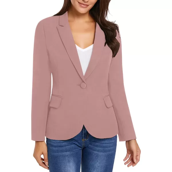 GRAPENT Womens Business Casual Pockets Work Office Blazer Back Slit Jacket SuitZ Pink