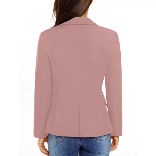 GRAPENT Womens Business Casual Pockets Work Office Blazer Back Slit Jacket SuitZ Pink