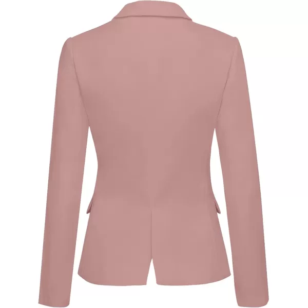 GRAPENT Womens Business Casual Pockets Work Office Blazer Back Slit Jacket SuitZ Pink