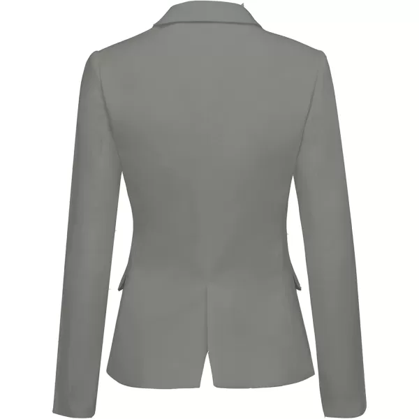 GRAPENT Womens Business Casual Pockets Work Office Blazer Back Slit Jacket SuitZ Steel Gray