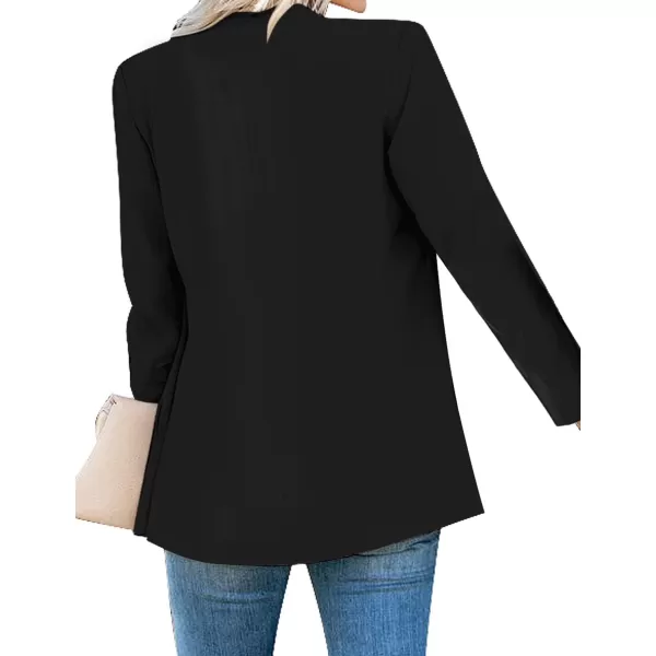 GRAPENT Womens Open Front Business Casual Pockets Work Office Blazer Jacket SuitBlack