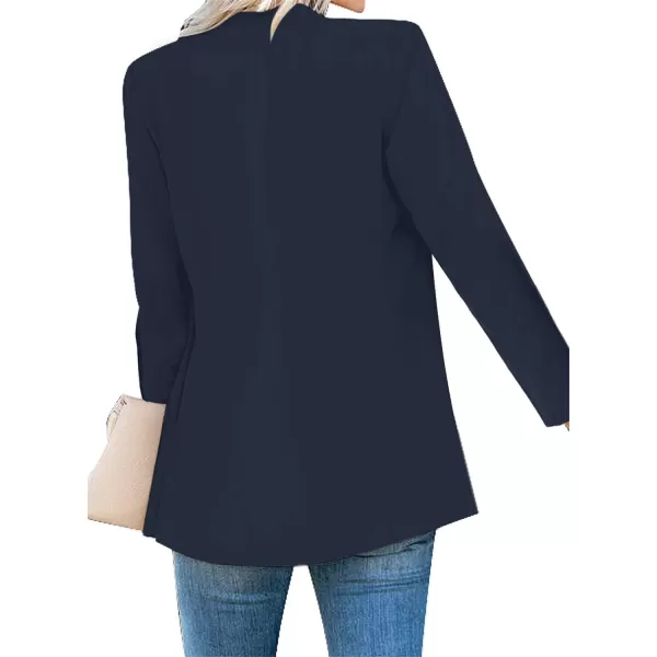 GRAPENT Womens Open Front Business Casual Pockets Work Office Blazer Jacket SuitNavy Blue