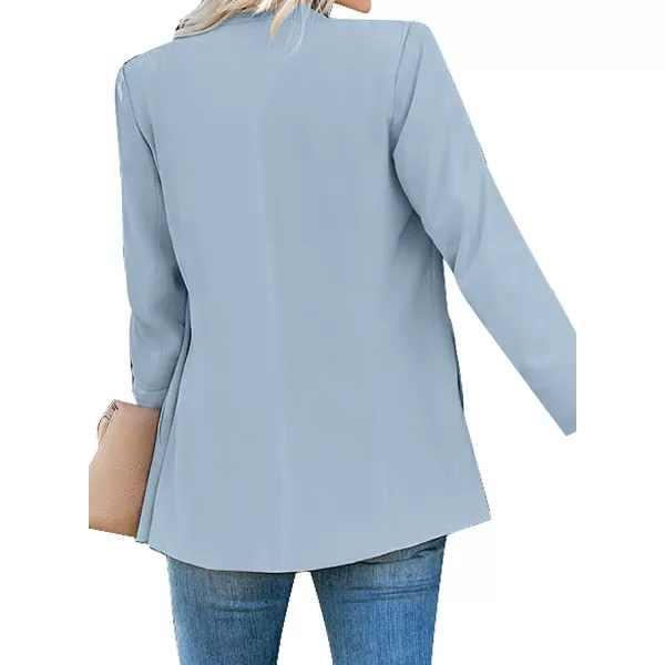 GRAPENT Womens Open Front Business Casual Pockets Work Office Blazer Jacket SuitSky Blue