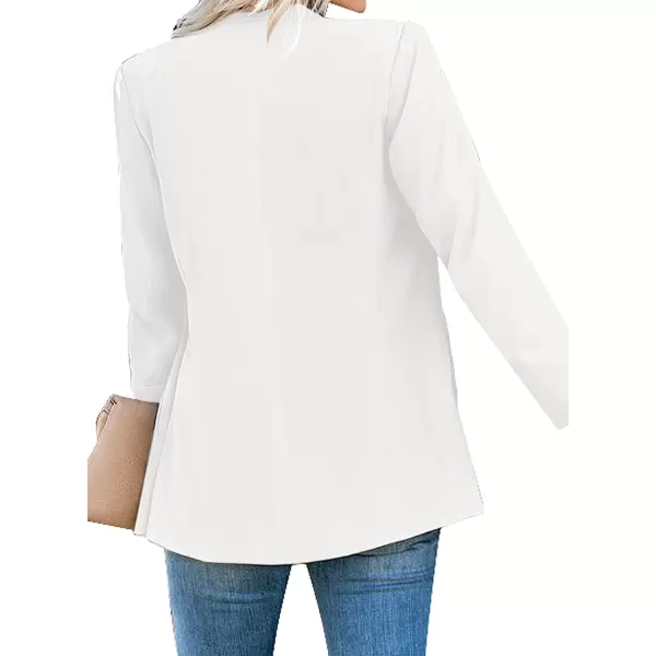 GRAPENT Womens Open Front Business Casual Pockets Work Office Blazer Jacket SuitWhite
