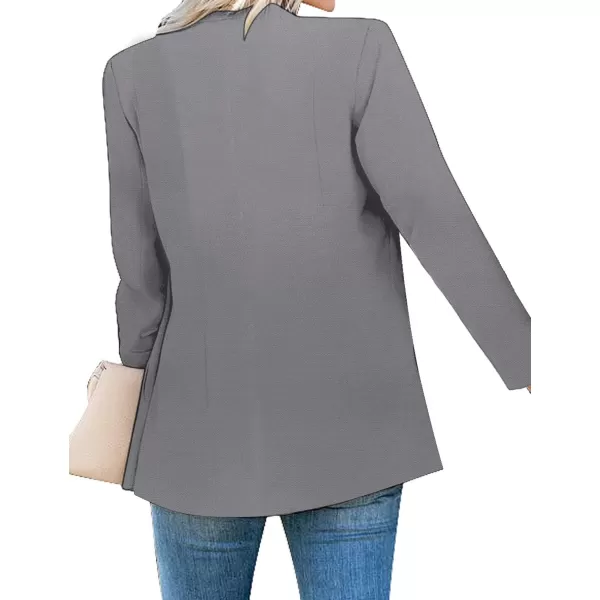 GRAPENT Womens Open Front Business Casual Pockets Work Office Blazer Jacket SuitZ Grey