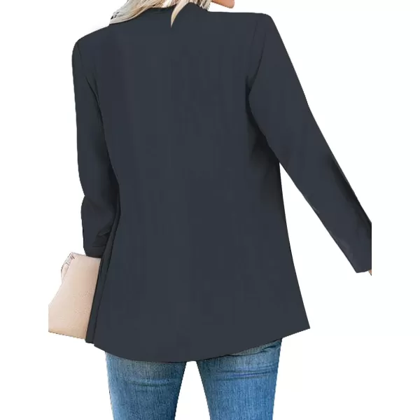 GRAPENT Womens Open Front Business Casual Pockets Work Office Blazer Jacket SuitZ Navy Blue