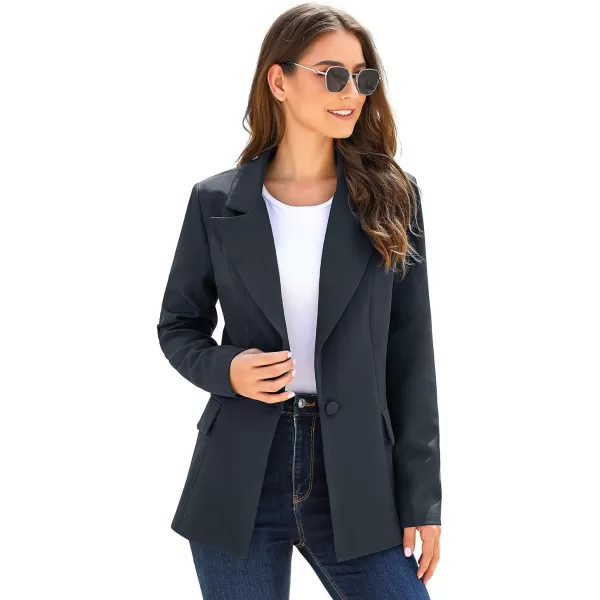 GRAPENT Womens Open Front Business Casual Pockets Work Office Blazer Jacket SuitZ Navy Blue