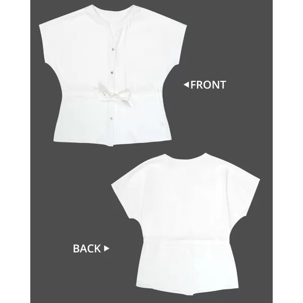 GRAPENT Work Blouses for Women Business Casual Tops Peplum Dressy Elegant Summer Button Down ShirtBrilliant White