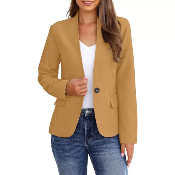GRAPENT Womens Business Casual Pockets Work Office Blazer Back Slit Jacket SuitTaffy