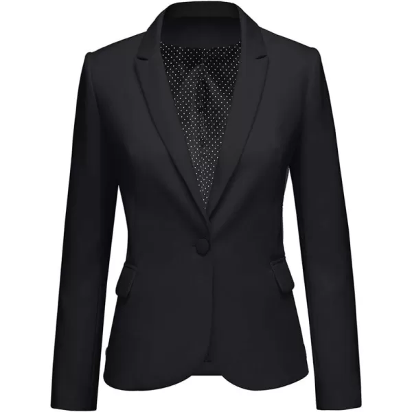 GRAPENT Womens Business Casual Pockets Work Office Blazer Back Slit Jacket SuitZ Black